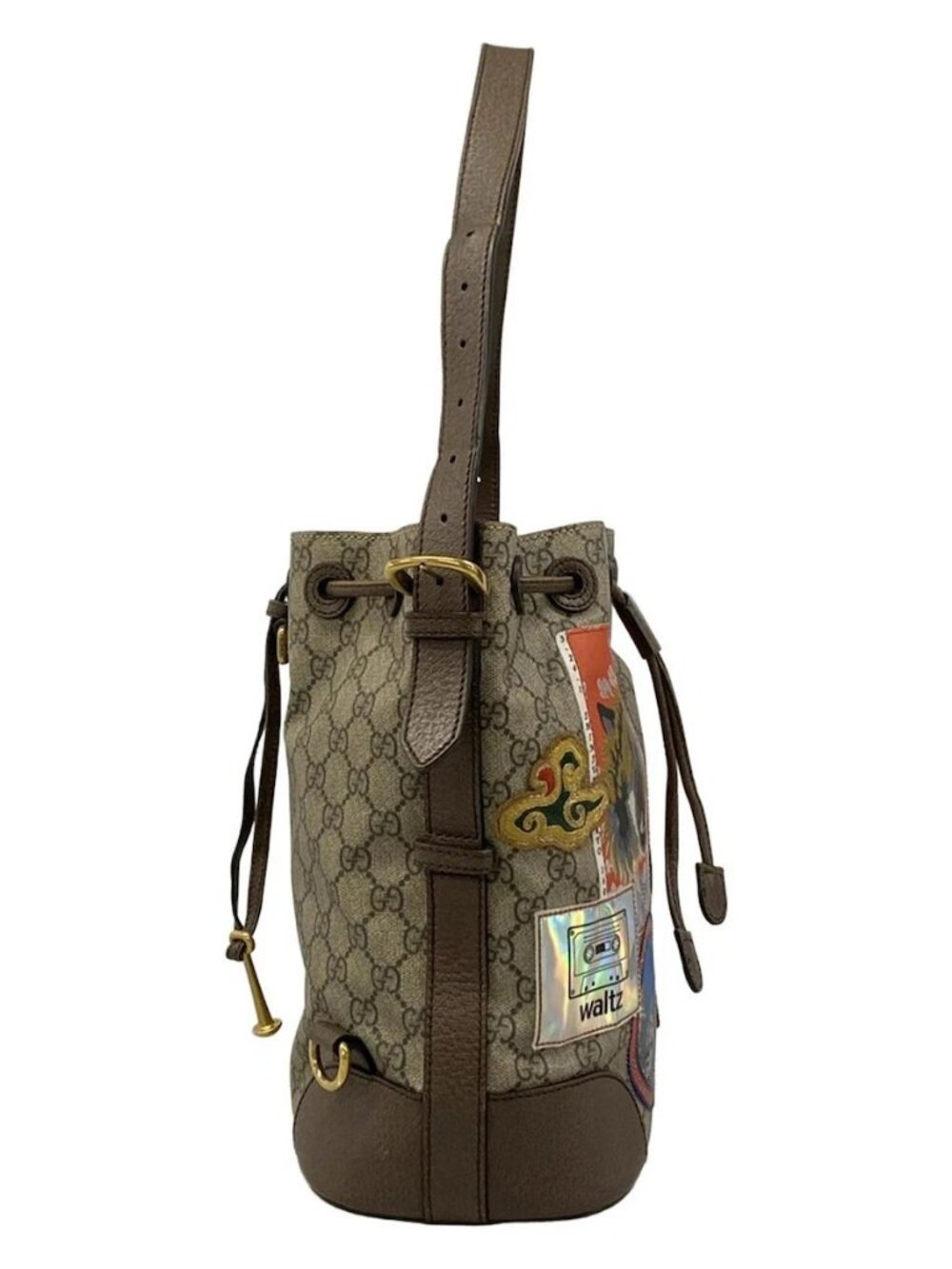 GUCCI Gucci Courrier 473875 Beige Ebony Dark Brown PVC Leather Shoulder Bag - Picture 4 of 14